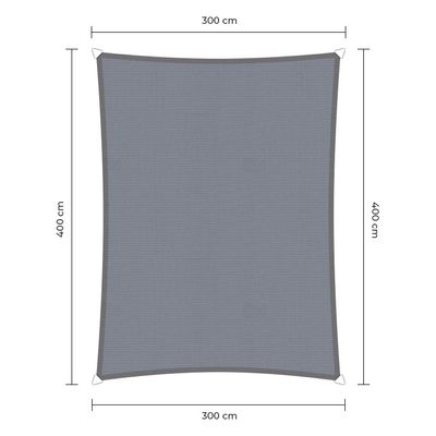 Sunfighter Waterproof Rechthoek grijs 3x4m.