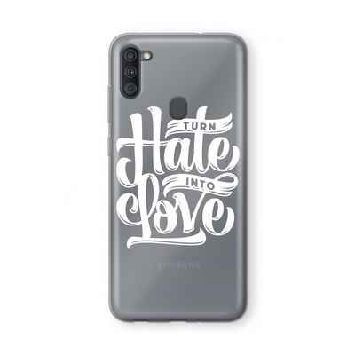 Turn hate into love: Samsung Galaxy A11 Transparant Hoesje
