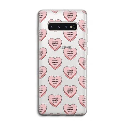 Chicks before dicks: Samsung Galaxy S10 4G Transparant Hoesje