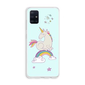 Regenboog eenhoorn: Galaxy A51 4G Transparant Hoesje