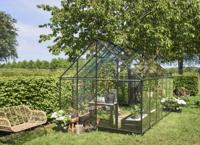 Tuinkas Qube 812, zwart, veiligheidsglas 3mm/1 Halls - Royal well