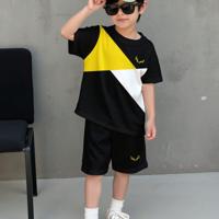 Boys' Cartoon Bear Print Short Sleeve Shirt and Shorts Set Multicolor-15 / 6Y