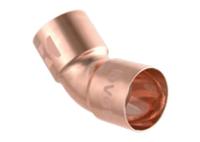 Kirchhoff Koperbocht 45°, blank, 22 mm, 2 sockets (5041) - 989114017