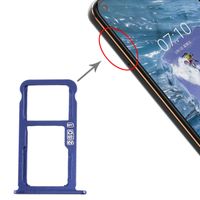 SIM-kaartlade + SIM-kaartlade / Micro SD-kaartlade voor Nokia X7 / 8.1 / 7.1 Plus / TA-1131(Blauw)