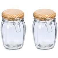 Weckpotten/inmaakpotten - 2x - 820 ml - glas - met beugelsluiting - D11 x H16 cm