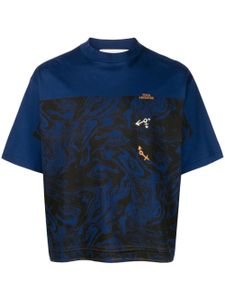 Toga Virilis t-shirt en coton à imprimé marbré - Bleu