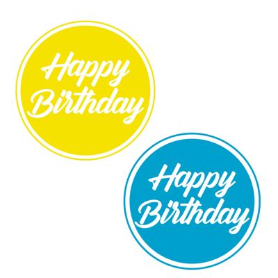 Verjaardag Bierviltjes / Onderzetters - 20x stuks - blauw/geel - D10 cm - tafel versiering