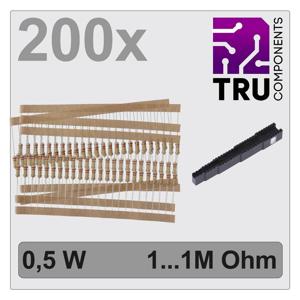 TRU COMPONENTS TC-12888484 T22P104 Koolfilmweerstand assortiment Axiaal bedraad 0.5 W 5 % 200 stuk(s)