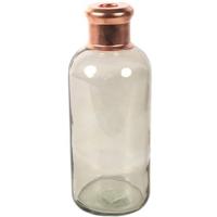 Countryfield vaas Firm bottle - beige|koper - glas - D11 x H27 cm