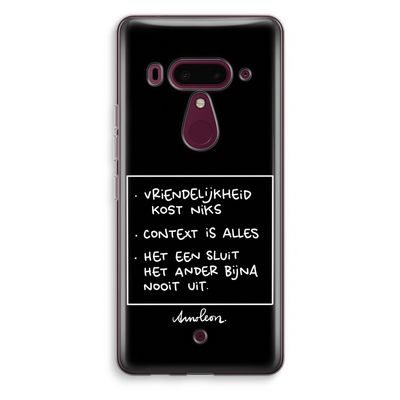 Mijn Motto's: HTC U12+ Transparant Hoesje