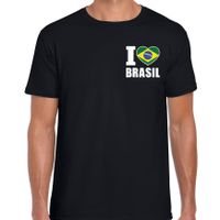 I love Brasil t-shirt Brazilie zwart op borst voor heren