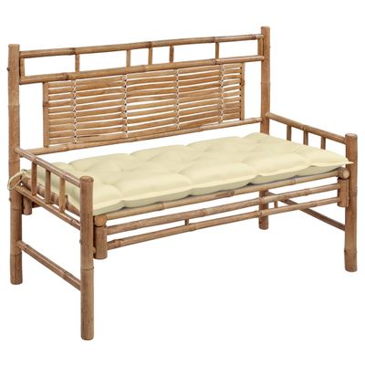 VidaXL Tuinbank met kussen 120 cm bamboe