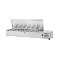 Opzetkoelvitrine - 160 x 39 cm - 7 GN 1/3 containers