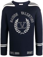 Valentino Garavani pull à logo brodé - Bleu - thumbnail