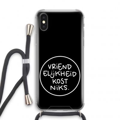 Vriendelijkheid: iPhone XS Transparant Hoesje met koord