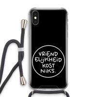 Vriendelijkheid: iPhone XS Transparant Hoesje met koord