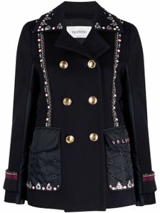 Valentino Garavani veste croisée à ornements - Bleu
