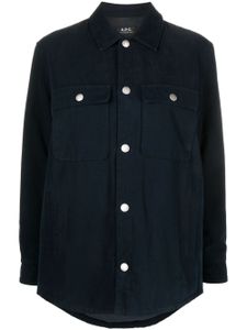 A.P.C. chemise en coton à boutonnière - Bleu