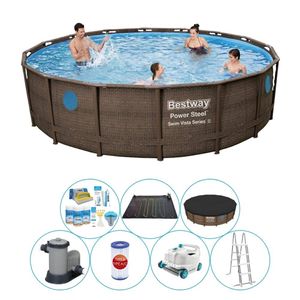 Bestway Power Steel Swim Vista ROND 549x122 cm - Zwembad Met Accessoires