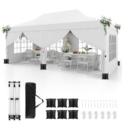 300 x 600 cm Partytent met 6 Afneembare Zijwanden Paviljoen met Draagtas & UPF 50+ Tuinpaviljoen voor Feest Bruiloft