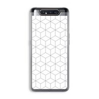 Zwart-witte kubussen: Samsung Galaxy A80 Transparant Hoesje