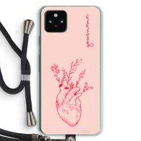 Blooming Heart: Pixel 5a 5G Transparant Hoesje met koord