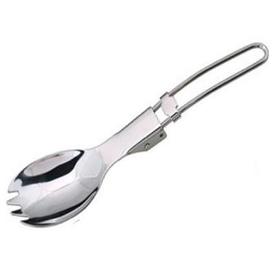 2 stks Outdoor Camping wandelen roestvrijstaal metalen vork lepel servies cookout picknick vouwen Spork