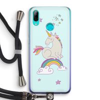 Regenboog eenhoorn: Huawei P Smart (2019) Transparant Hoesje met koord