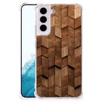 Stevig Telefoonhoesje voor Samsung Galaxy S22 Wooden Cubes - thumbnail