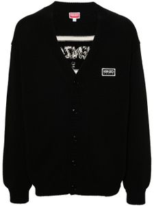 Kenzo cardigan à logo en intarsia - Noir