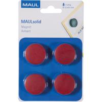 MAUL magneet Solid, 32 mm, trekkracht 800 gr, blister van 4 stuks, rood