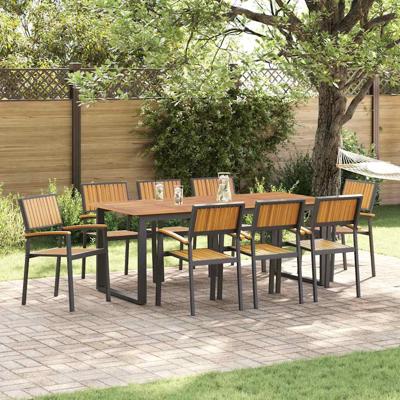 Tuinstoel 8 pcs Bruin 56 x 57 x 87cm Massief acaciahout