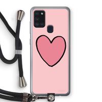 Hartje: Samsung Galaxy A21s Transparant Hoesje met koord Hartje: Samsung Galaxy A21s Transparant Hoesje met koord