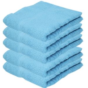5x Luxe handdoeken turquoise 50 x 90 cm 550 grams   -