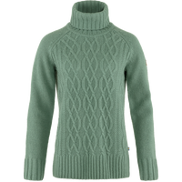 Fjallraven Övik Cable Knit Roller Neck Dames Trui Patina Green L