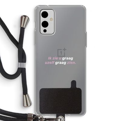 uzelf graag zien: OnePlus 9 Transparant Hoesje met koord
