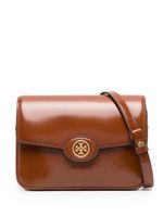 Tory Burch sac à bandoulière à plaque logo - Marron