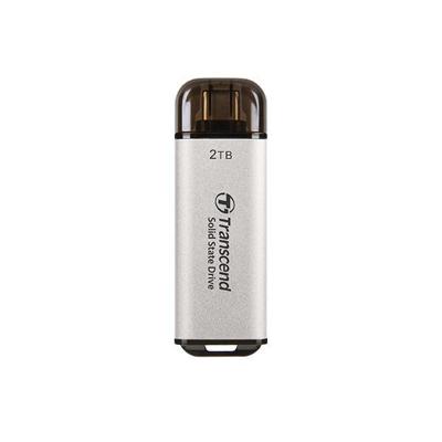 Transcend ts1tesd300s esd300s external ssd, 1 tb, usb type-c, 10 gbps, 1050/ 950 mb/s, silver