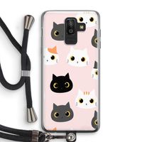 Katten: Samsung Galaxy J8 (2018) Transparant Hoesje met koord Katten: Samsung Galaxy J8 (2018) Transparant Hoesje met koord
