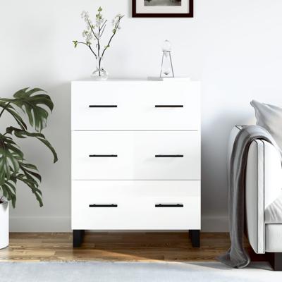 Dressoir 69,5x34x90 cm bewerkt hout hoogglans wit