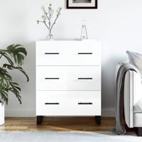 Dressoir 69,5x34x90 cm bewerkt hout hoogglans wit