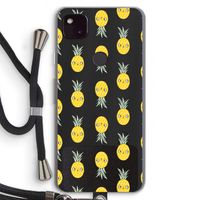 Ananas: Pixel 4a 5G Transparant Hoesje met koord