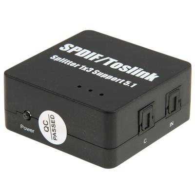 SPDIF / TOSLINK Power Adapter digitale optische Audio Splitter versterker 1 x 3 ondersteunt 5.1