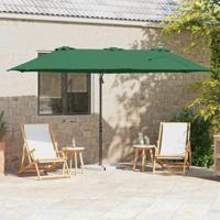 VidaXL Parasol groen 372 x 198 x 243 cm polyester en aluminium