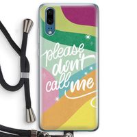 Don't call: Huawei P20 Transparant Hoesje met koord