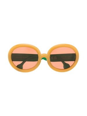 The Animals Observatory lunettes de soleil rondes à logo imprimé - Jaune