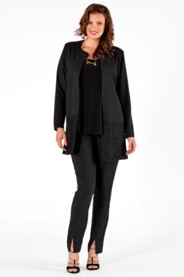 Yoek Trousers slit midfront | Zwart | Maat 56