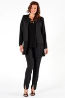 Yoek Trousers slit midfront | Zwart | Maat 50