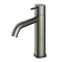 Wastafelmengkraan Hotbath Cobber 1-hendel Gebogen 21.6 cm Geborsteld Nikkel