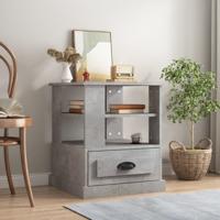 Bijzettafel 50x50x60 cm bewerkt hout betongrijs